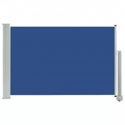 Прибираща се дворна странична тента, 60x300 см, синя