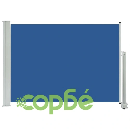 Прибираща се дворна странична тента, 80x300 см, синя ➤ топ цена ➤ sorbe.bg