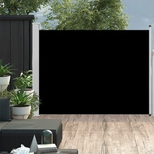 Прибираща се странична тента, 170x500 см, черна