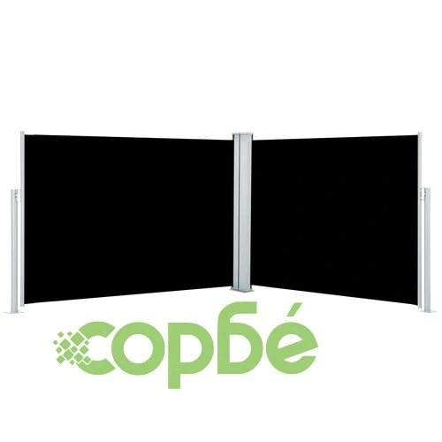 Прибираща се странична тента, черна, 100x1000 см ➤ топ цена ➤ sorbe.bg