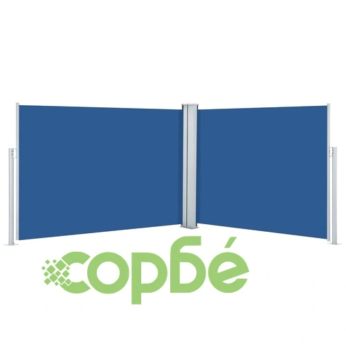Прибираща се странична тента, синя, 100x1000 см ➤ топ цена ➤ sorbe.bg