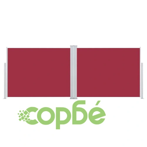 Прибираща се странична тента, червена, 140x1000 см ➤ топ цена ➤ sorbe.bg