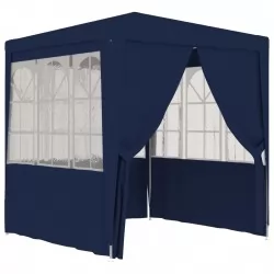Професионална парти шатра със стени 2,5x2,5 м синя 90 г/м²