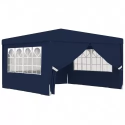 Професионална парти шатра със стени 4x4 м синя 90 г/кв.м.