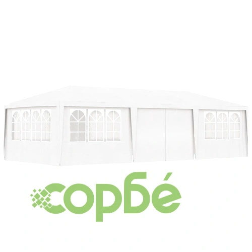 Професионална парти шатра със стени 4x9 м бяла 90 г/м² ➤ топ цена ➤ sorbe.bg