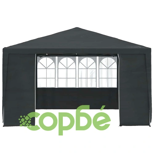 Професионална парти шатра със стени 4х4 м антрацит 90 г/м² ➤ топ цена ➤ sorbe.bg
