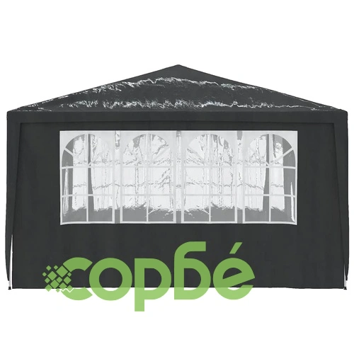 Професионална парти шатра със стени 4х4 м антрацит 90 г/м² ➤ топ цена ➤ sorbe.bg