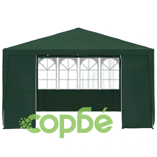Професионална парти шатра със стени 4х4 м зелена 90 г/м² ➤ топ цена ➤ sorbe.bg