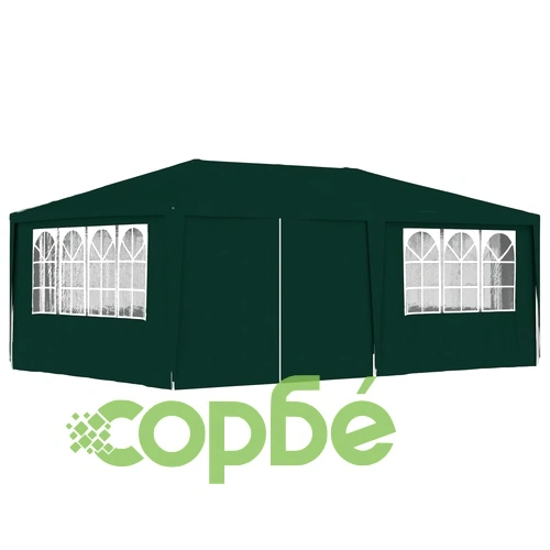 Професионална парти шатра със стени 4x6 м зелена 90 г/м² ➤ топ цена ➤ sorbe.bg
