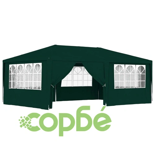 Професионална парти шатра със стени 4x6 м зелена 90 г/м² ➤ топ цена ➤ sorbe.bg