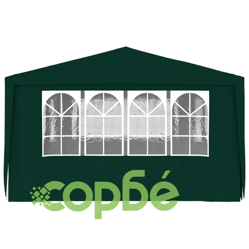 Професионална парти шатра със стени 4x6 м зелена 90 г/м² ➤ топ цена ➤ sorbe.bg