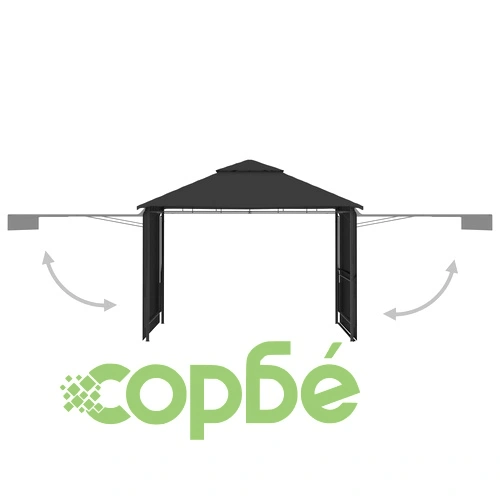 Шатра с двойно разтегаем покрив 3x3x2,75 м антрацит 180 г/м² ➤ топ цена ➤ sorbe.bg