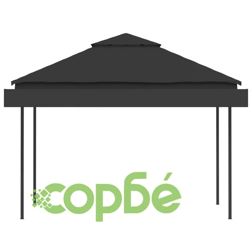 Шатра с двойно разтегаем покрив 3x3x2,75 м антрацит 180 г/м² ➤ топ цена ➤ sorbe.bg
