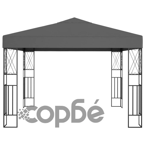 Беседка, 3х3 м, антрацит, плат ➤ топ цена ➤ sorbe.bg