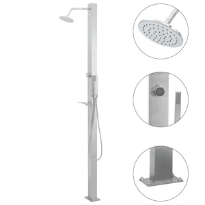 Градински душ, неръждаема стомана, прав