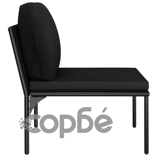 Градински комплект с възглавници, 6 части, черен, PVC ➤ топ цена ➤ sorbe.bg