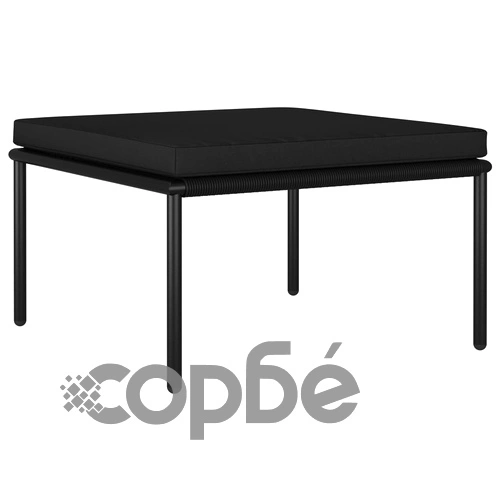Градински комплект с възглавници, 3 части, черен, PVC ➤ топ цена ➤ sorbe.bg