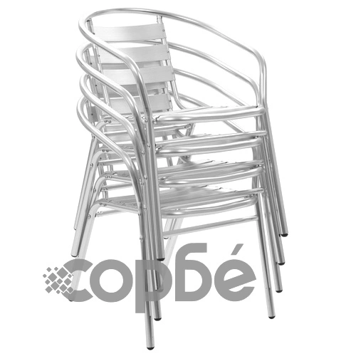 Градински трапезен комплект, 5 части, алуминий, сребрист ➤ топ цена ➤ sorbe.bg