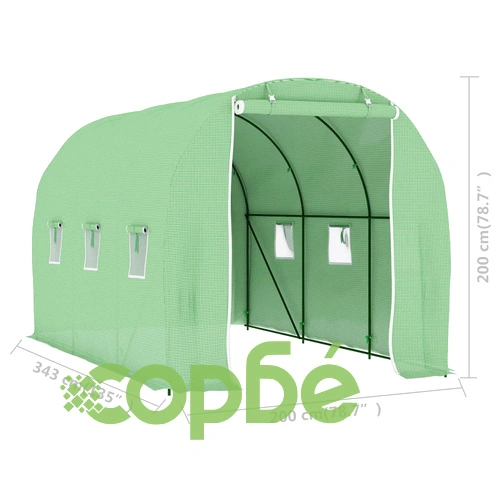 Оранжерия 6,86 м² 3,43x2x2 м ➤ топ цена ➤ sorbe.bg
