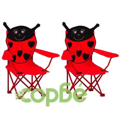 Детски градински столове, 2 бр, червени, текстил ➤ топ цена ➤ sorbe.bg