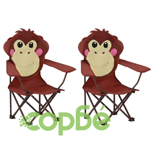 Детски градински столове, 2 бр, кафяви, текстил ➤ топ цена ➤ sorbe.bg