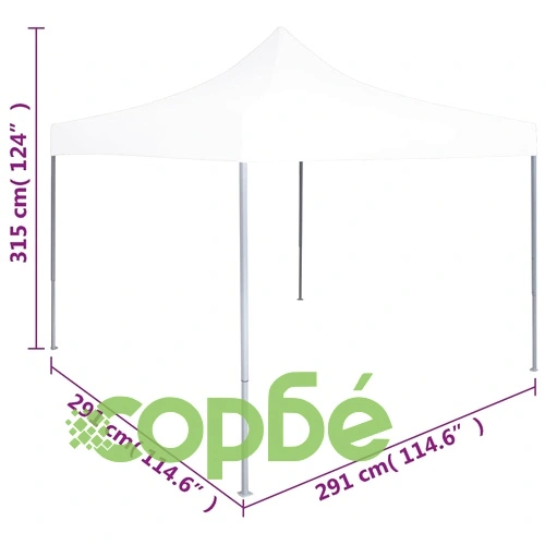 Професионална сгъваема парти шатра, 3x3 м, стомана, бяла ➤ топ цена ➤ sorbe.bg