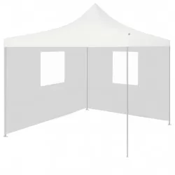 Професионална сгъваема парти шатра 2 стени 3x3 м стомана бяла
