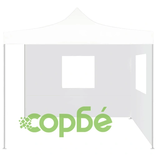 Професионална сгъваема парти шатра 2 стени 3x3 м стомана бяла ➤ топ цена ➤ sorbe.bg