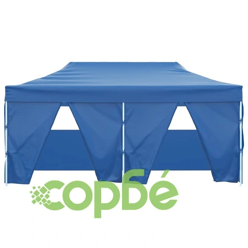 Сгъваема парти шатра с 4 странични стени 3х6 м стомана синя ➤ топ цена ➤ sorbe.bg