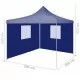 Сгъваема парти шатра с 2 странични стени 2x2 м стомана синя