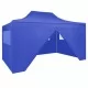 Сгъваема парти шатра с 4 странични стени 3х4 м стомана синя