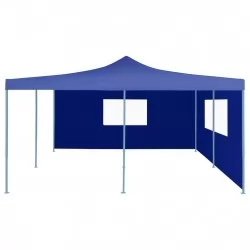 Сгъваема шатра с 2 странични стени, 5x5 м, синя