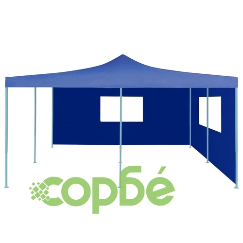 Сгъваема шатра с 2 странични стени, 5x5 м, синя ➤ топ цена ➤ sorbe.bg