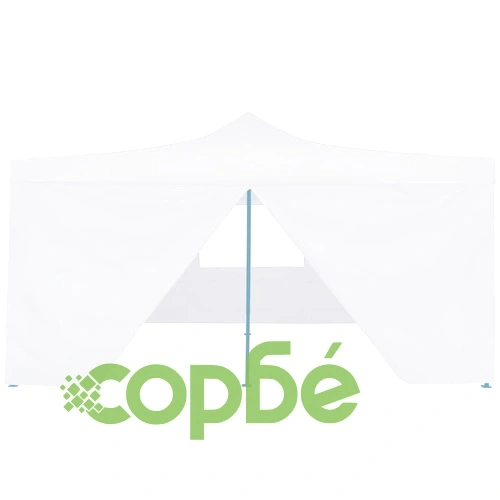 Сгъваема беседка с 4 странични стени, 5x5 м, бяла ➤ топ цена ➤ sorbe.bg
