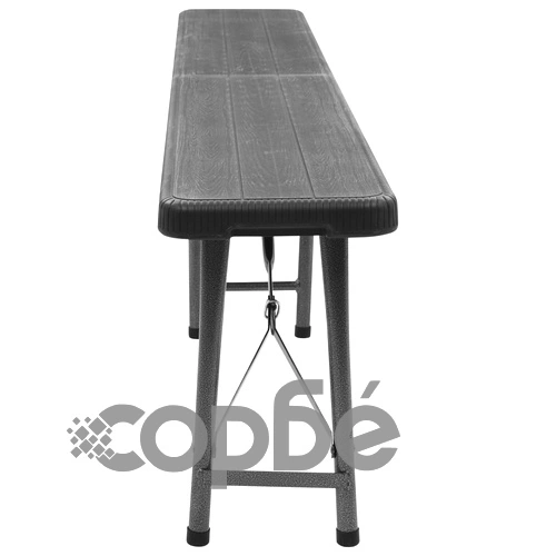 Сгъваеми градински пейки, 2 бр, 180 см, HDPE, черни ➤ топ цена ➤ sorbe.bg