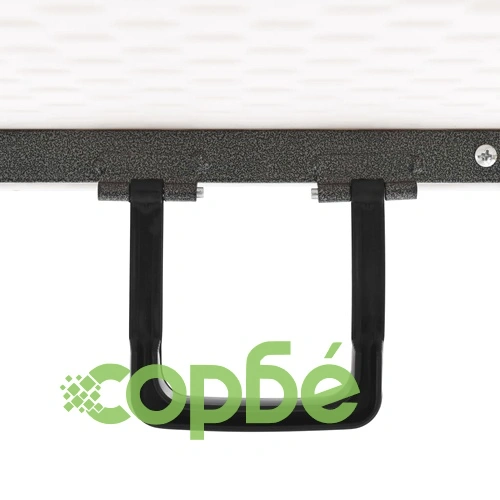 Сгъваема градинска маса с 2 пейки, 180 см, стомана и HDPE, бяла ➤ топ цена ➤ sorbe.bg