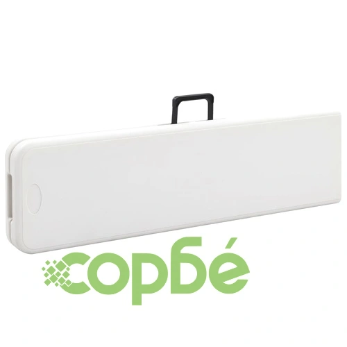 Сгъваема градинска маса с 2 пейки, 180 см, стомана и HDPE, бяла ➤ топ цена ➤ sorbe.bg