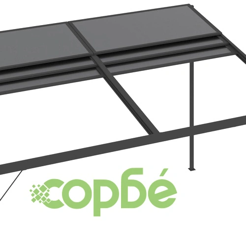 Беседка с покрив, антрацит, 4x3x2,5 м, алуминий и стомана ➤ топ цена ➤ sorbe.bg