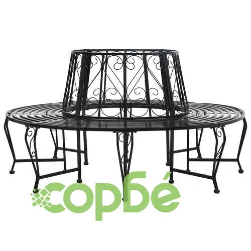 Кръгла пейка за монтиране около дърво, Ø 160 см, стомана ➤ топ цена ➤ sorbe.bg