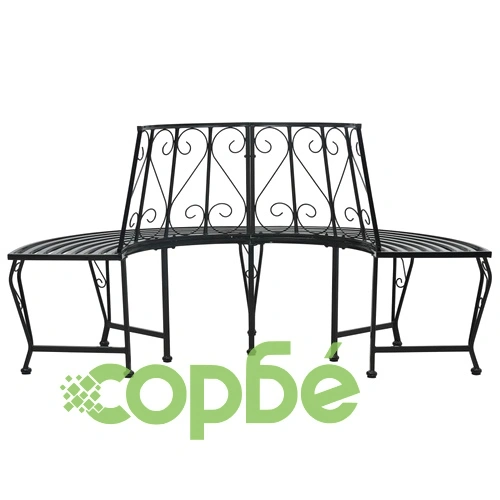 Полукръгла пейка за монтиране около дърво, Ø 160 см, стомана ➤ топ цена ➤ sorbe.bg
