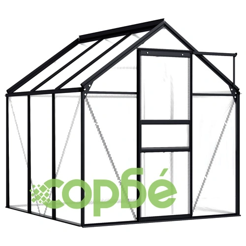 Оранжерия, антрацит, алуминий, 3,61 м³ ➤ топ цена ➤ sorbe.bg