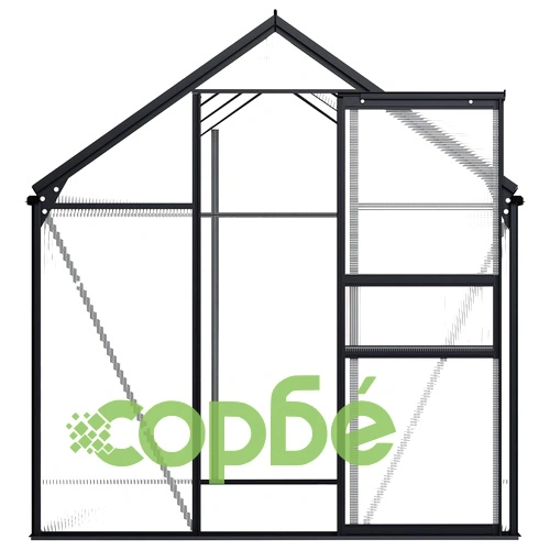 Оранжерия, антрацит, алуминий, 3,61 м³ ➤ топ цена ➤ sorbe.bg