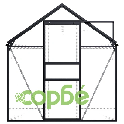 Оранжерия, антрацит, алуминий, 3,61 м³ ➤ топ цена ➤ sorbe.bg