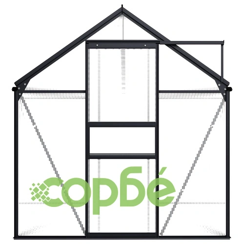Оранжерия, антрацит, алуминий, 5,89 м³ ➤ топ цена ➤ sorbe.bg