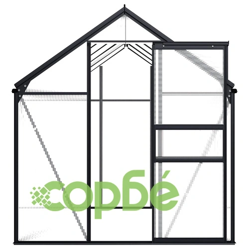 Оранжерия, антрацит, алуминий, 5,89 м³ ➤ топ цена ➤ sorbe.bg