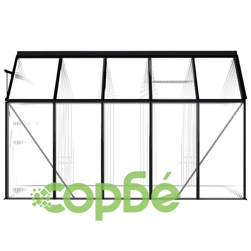 Оранжерия, антрацит, алуминий, 5,89 м³ ➤ топ цена ➤ sorbe.bg