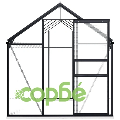 Оранжерия с опорна рамка, антрацит, алуминий, 5,89 м² ➤ топ цена ➤ sorbe.bg