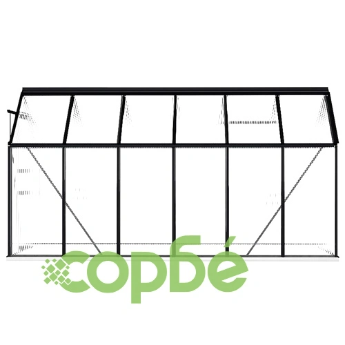 Оранжерия с опорна рамка, антрацит, алуминий, 7,03 м² ➤ топ цена ➤ sorbe.bg