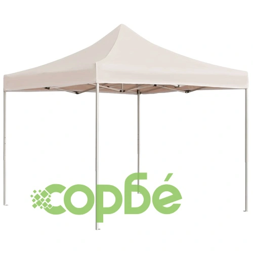 Професионална сгъваема парти шатра, алуминий, 2x2 м, кремава ➤ топ цена ➤ sorbe.bg