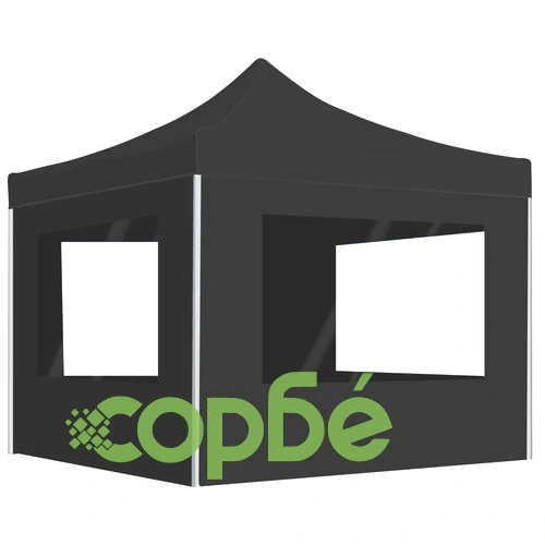 Професионална сгъваема шатра + стени алуминий 2x2 м антрацит ➤ топ цена ➤ sorbe.bg